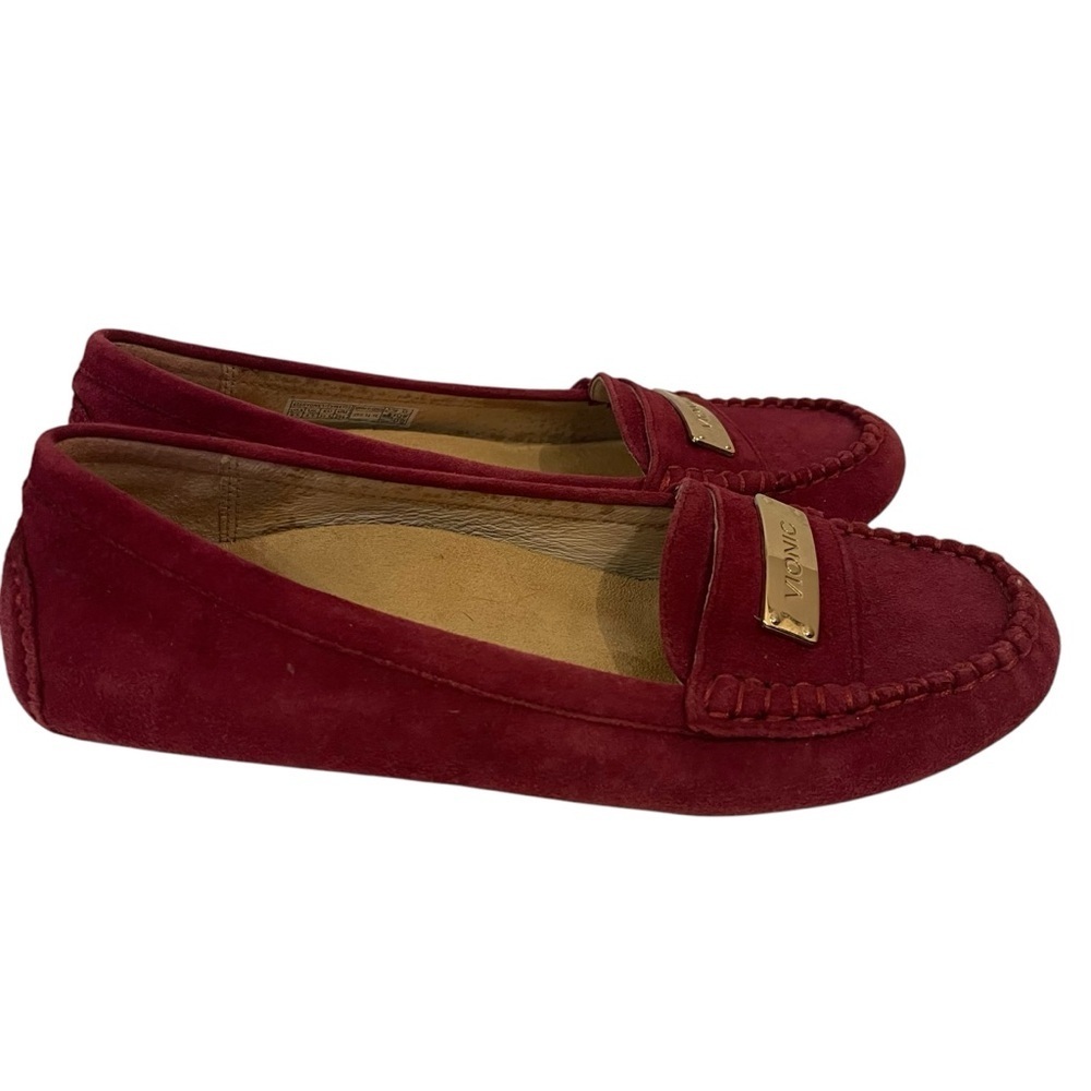 Vionic Women's Sydney Red Suede Leather Loafers Slip On Shoes - Picture 2 of 6